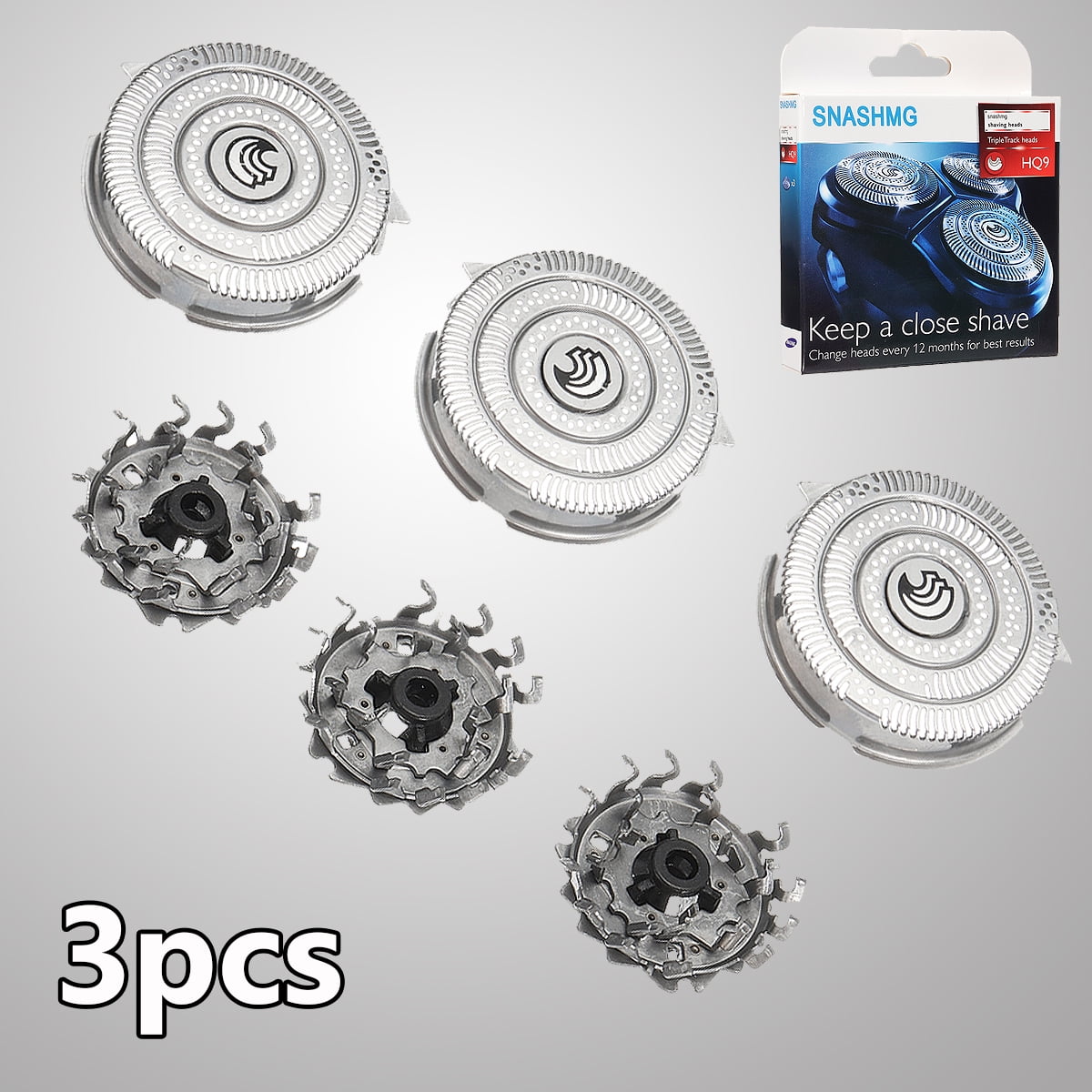 Shaver Head Holder With/Without 3x Shaver Heads For Philips SPEED XL HQ9 HQ8240 HQ8260 HQ8270 HQ8200 8290XL