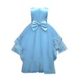 thumbnail image 4 of CPNG Girls' Vibrant Sleeveless Embellished Lace & Tulle High-Low Flower Girl Dress – Elegant Bodice with Intricate Embroidery, Flowy Ball Gown Skirt for Weddings, Birthday Parties, 4 of 9