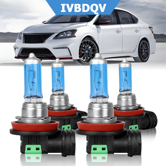 For Nissan Sentra 2013-2020 H9/H11 High Beam H11 Low Beam Halogen Light Bulb Combo, Pack of 4