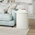 thumbnail image 4 of Jofran Auden 24" Round Mid-Century Modern Fluted Pedestal Base End Table, 4 of 7