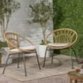 thumbnail image 2 of Beulah Outdoor Wicker Chair with Cushion, Set of 2, Light Brown, Beige, and Black, 2 of 8