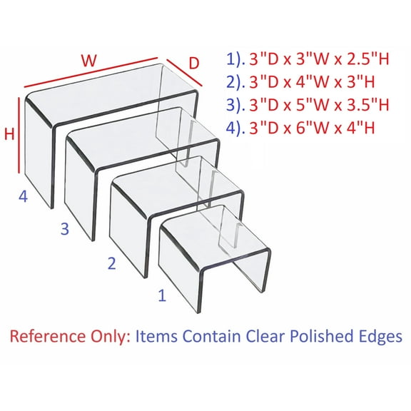 T'z Tagz Clear Acrylic Riser Showcase Display Stand 3-Inch-Deep Set