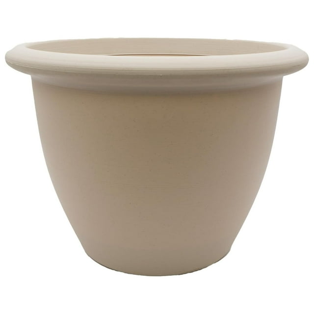 The HC Companies Sevilla Pot Rond Auto-Arrosant avec Disque Interne 14 Pouces, Pierre Cottage