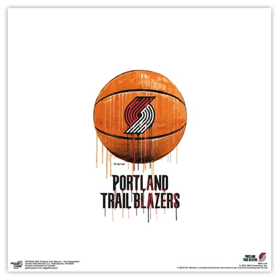 Gallery Pops NBA Portland Trail Blazers - Drip Basketball Wall Art, Unframed Version, 12" x 12"