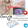 thumbnail image 7 of Super Powerful Vacuum Suction Cup Shower Soap Dish - Strong Rustproof Stainless Steel Soap Saver Sponge Holder for Bathroom & Kitchen Sink, 7 of 7