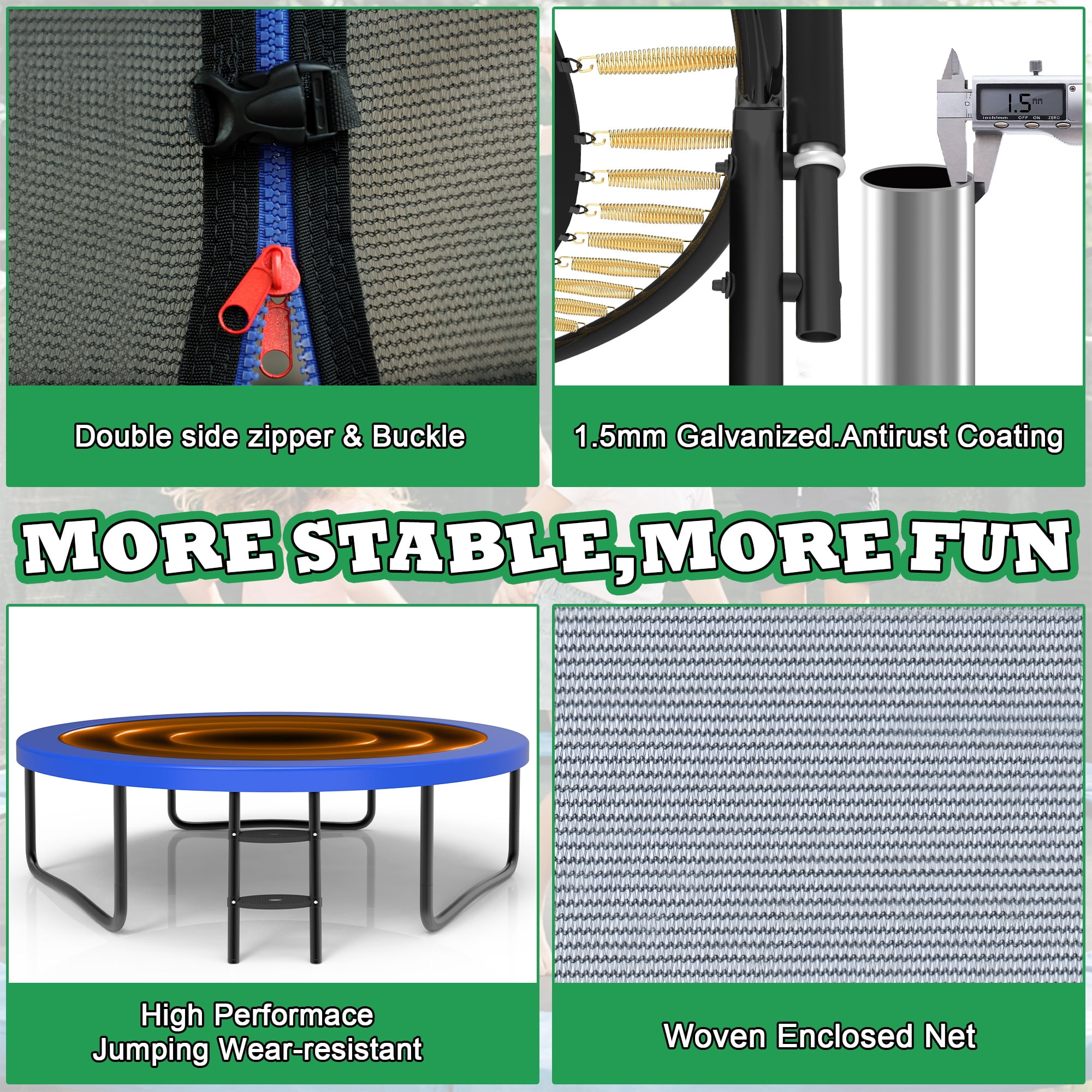 LHX Trampoline 16FT 14FT 10FT Outdoor Trampolines for Kids and Adults with Enclosure Net, Basketball Hoop, 1000LBS Loading Backyard Pumpkin Trampolines, Heavy Duty Galvanized Trampolines