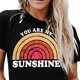 thumbnail image 2 of Mujeres crewneck manga corta Camiseta moda casual carta impresión mujer manga corta tops negro XXL, 2 of 6