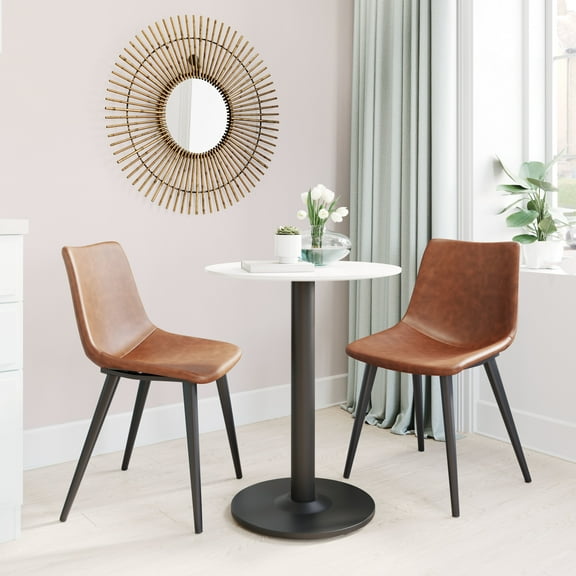Daniel Dining Chair Vintage Brown Dining Chair, Modern Style, Plush and durable faux leather fabric, Plywood, Indoor Dining