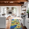 thumbnail image 4 of Xsinufn Blue Sunflower Farmhouse Kitchen Rugs Set 2 Piece Colorful Flowers Seasonal Decorative Rug for Kitchen Low-Profile Floor Mats Decorations for Home Kitchen 17x48+17x30 Inches, 4 of 6