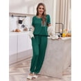 thumbnail image 2 of Ekouaer Pajama Sets for Women Short Sleeve Pjs Sets 2 Piece Loungewear Sleepwear with Long Joggers Pants, 2 of 6