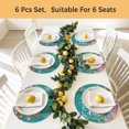 thumbnail image 5 of Turtle Coastal Round 13 Inch Placemats Set of 6, Summer Beach Coral Seahorse Green Wooden Retro HeatResistant Non Slip Place Mats for Dining Table, Wipeable Kitchen Table Mats for Housewarming, 5 of 9