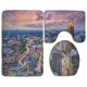 thumbnail image 1 of ABPHQTO Horizonte Ciudad Atlanta Atardecer Luz Brumosa Ciudad Georgia Vista Estadounidense Juego de alfombras de baño de 3 piezas Alfombra de baño Alfombra de contorno y tapa de inodoro, 1 of 2