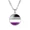 Asexual, variant on Unisex Alloy 18mm Simple Round Cool Colorful Stripes Bisexual Flag LGBT Gay Pendant Necklace Equality Eternity Love Pride Jewelry
