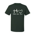 thumbnail image 2 of Wild Bobby, Faith.Hope.Love Heart Beat, Inspirational/Christian, Men Graphic Tee, Forest Green, 3X-Large, 2 of 4