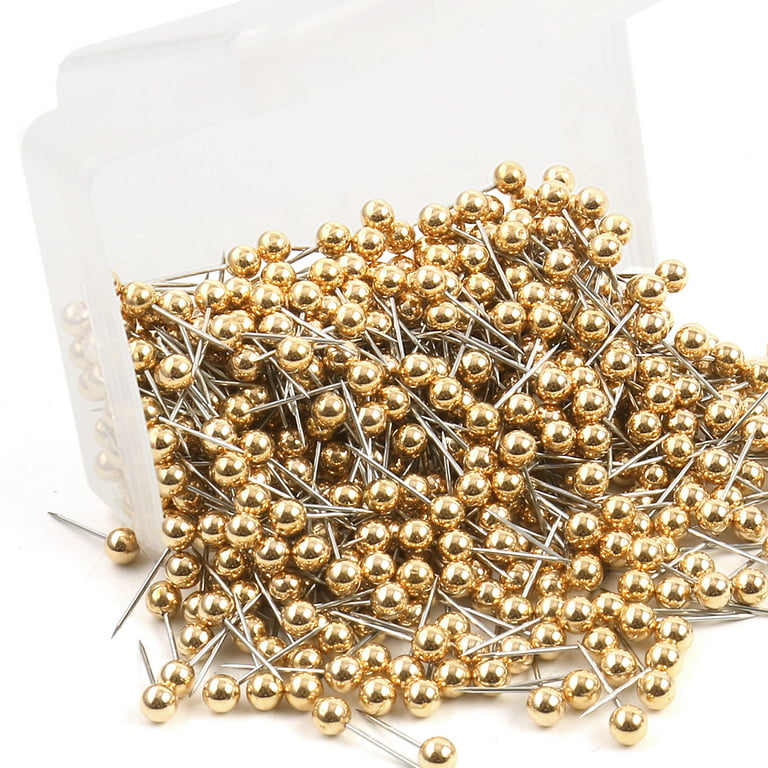 500pcs 1/8 Inch Push Pins Round Head Thumb Tacks for Home Office Cork  Boards Map Note Picture Hanging Gold Tone 