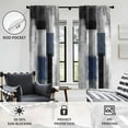 thumbnail image 3 of Blue Black Grey Window Curtain Navy White Gray Abstract Geometric Art Aesthetic Minimalist Boys Mens Living Room Bedroom Window Drapes Treatment Fabric 1 Pair Home Decor, 52" W x 84" L, Modern, 3 of 6
