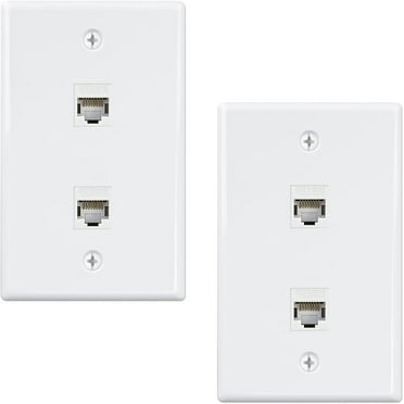 2-Pack 1 Port Ethernet Wall Plate, RJ45 Cat6 Female to Female Jack ...