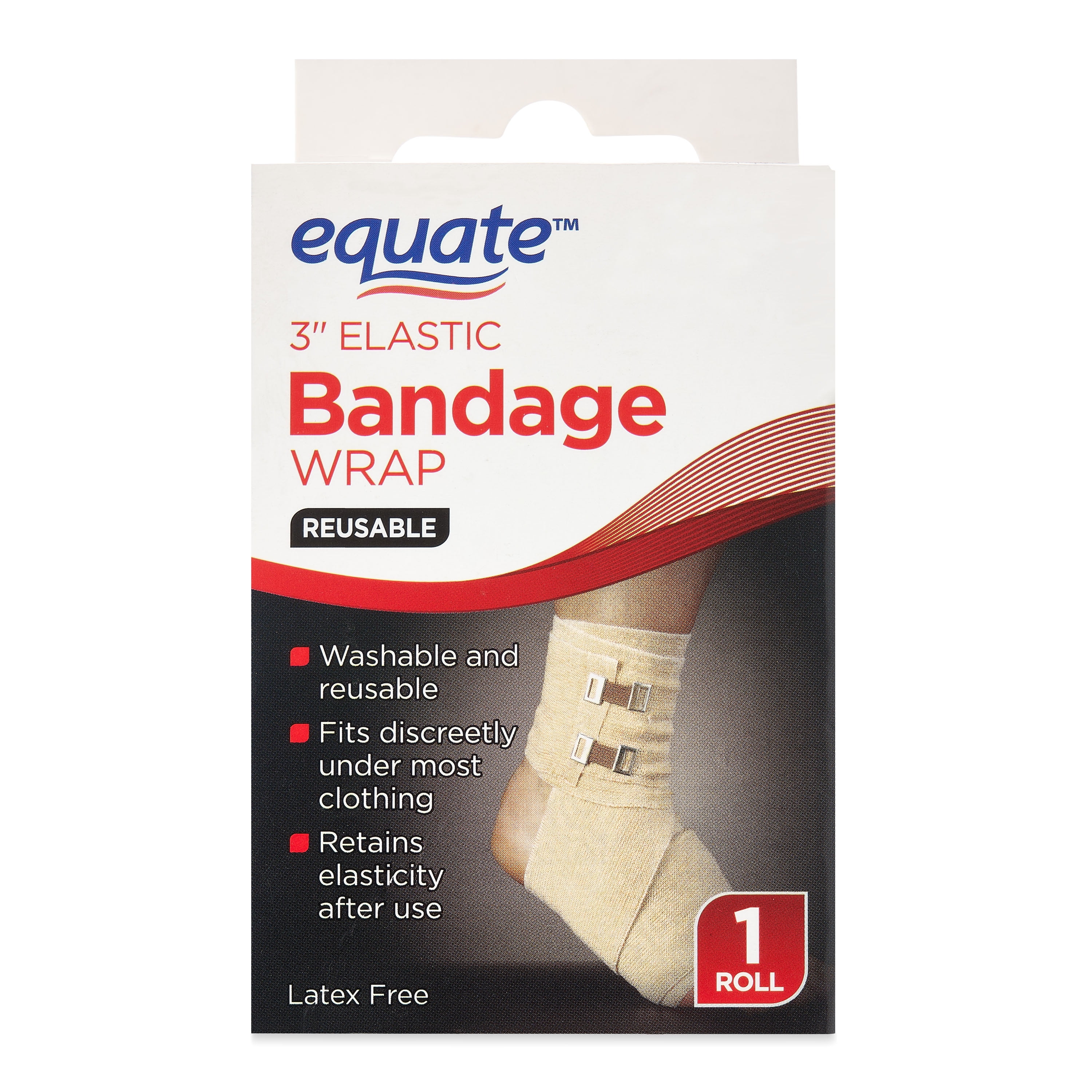 Equate Reusable Elastic Bandage Wrap, 3", Tan