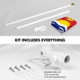thumbnail image 2 of G128 Combo Pack: 6 Ft Tangle Free Aluminum Spinning Flagpole (White) & Kiribati I-Kiribati Flag 3x5 Ft, LiteWeave Pro Series Printed 150D Polyester | Pole with Flag Included, 2 of 9