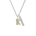 thumbnail image 2 of Delight Jewelry Goldtone Crystal Initial - K - Silvertone Forever Bar Charm Necklace, 23", 2 of 4