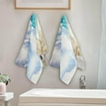 thumbnail image 4 of SKYSONIC 2 Pack Starfish Sea Shells Fingertip Towels Bathroom Towels Set 28.3"x14.4" Summer Bath Towels Hand Towels Dish Towel Dishcloth Cleaning Cloths, 4 of 7