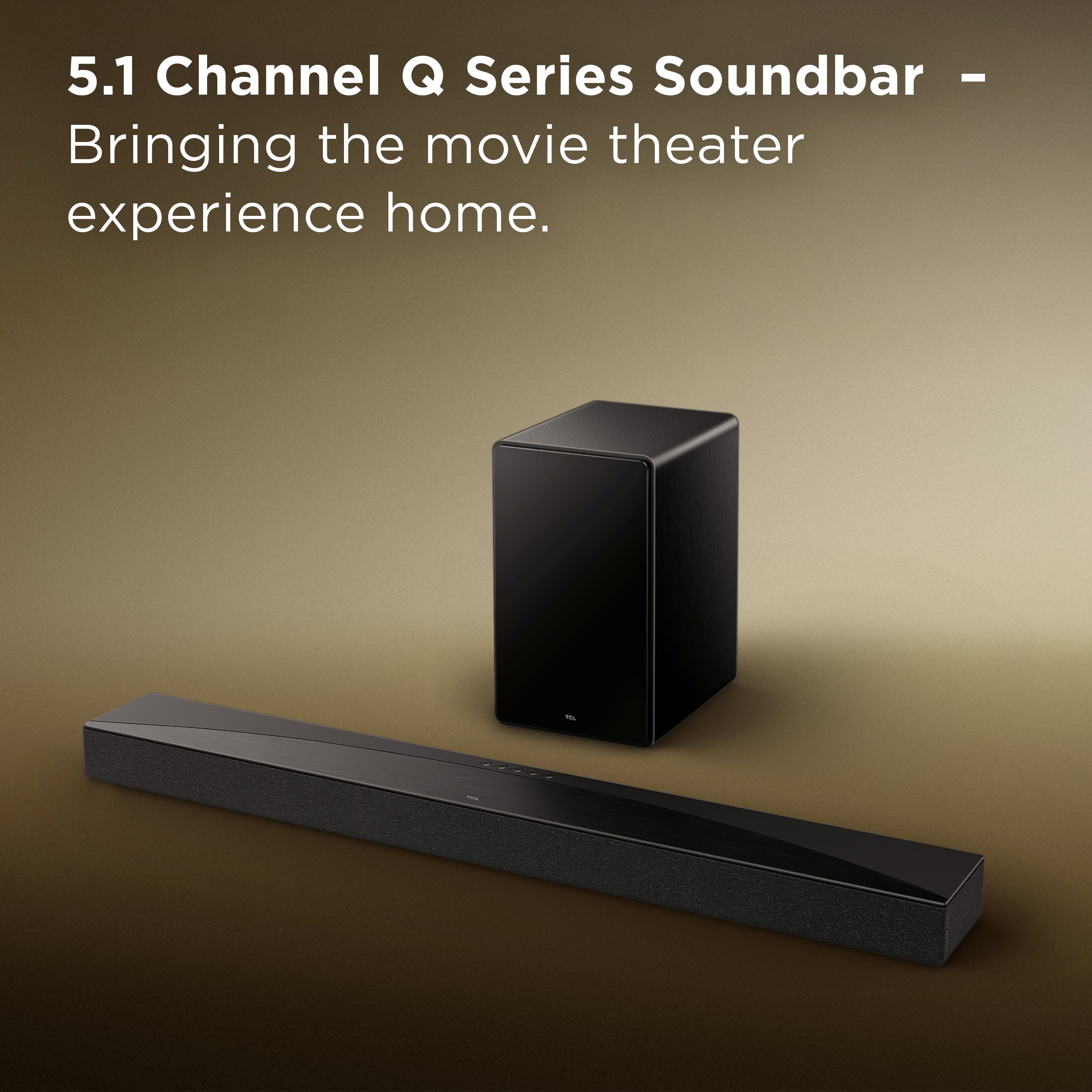 TCL Q65H Q Series 5.1 Channel Soundbar with Dolby Atmos, DTS:X, Ray Danz Technology, Wireless Subwoofer, and Bluetooth Music Streaming - Q65H