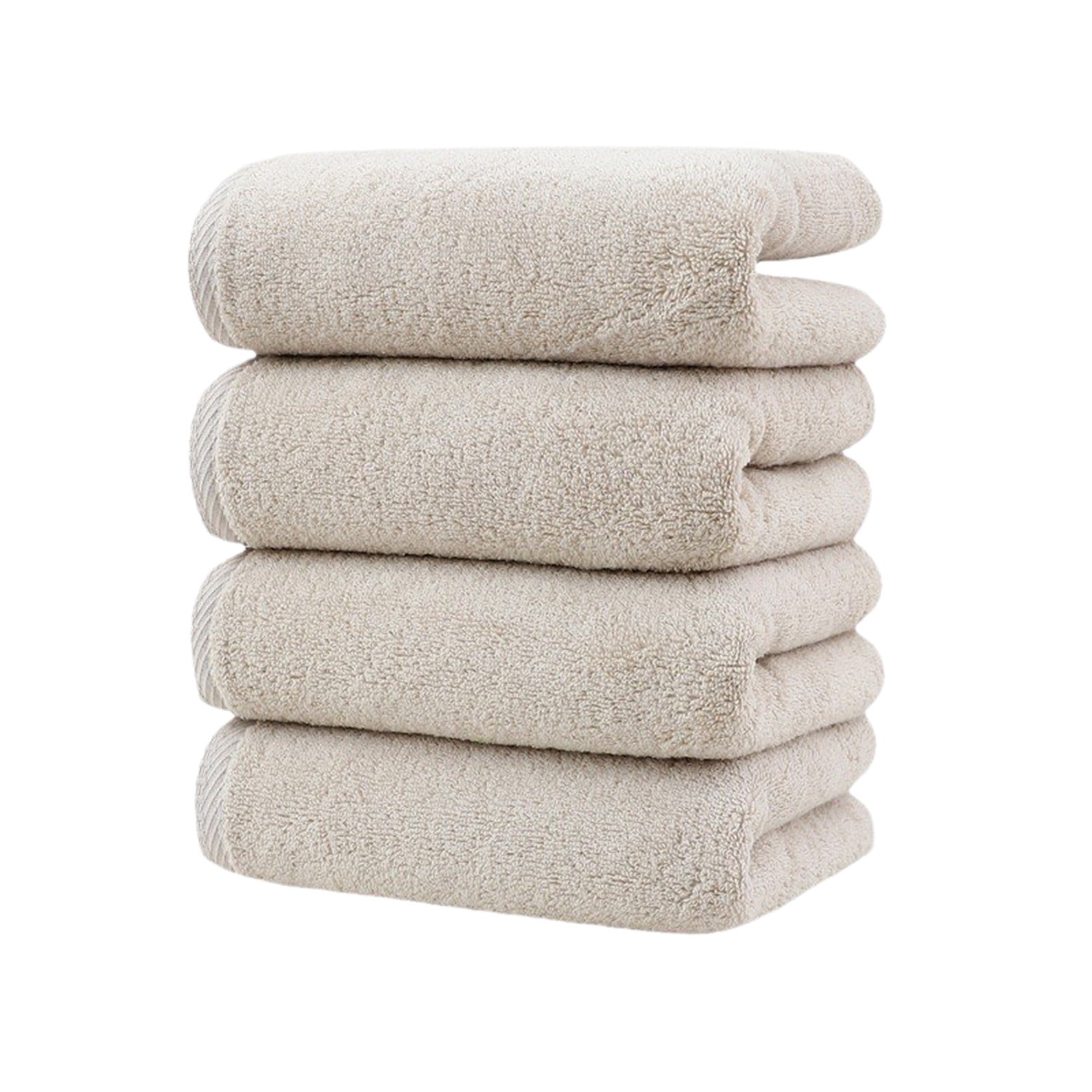 JeashCHAT 4 Pcs Hand Towels Set, Cotton Hand Towel Face Towel Washcloth, Super Soft Highly Absorbent Quick Dry Towels for Bathroom Gym Shower Hotel, 13.8"x30.7", Beige