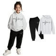 thumbnail image 4 of Kids Kids Sweatsuit Set for Girls,2 Piece Long Sleeve White Hoodie Leggings Pants Warm Fall Winter Clothes Girls Sets 6-7 Years Cute&nbsp;Boys Girls&nbsp;Clothing, 4 of 6