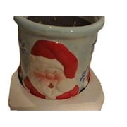 Ed's Variety Store Vintage Holiday Ceramic Hand Painted Santa Candle Crock Vanil