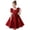 Wine, variant on Girls Solid Color U Neck Dress, Elegant Princess Party Gown with Bow Waist, Flower Girl Junior Bridesmaid Dress for Wedding and Special Occasions White 130