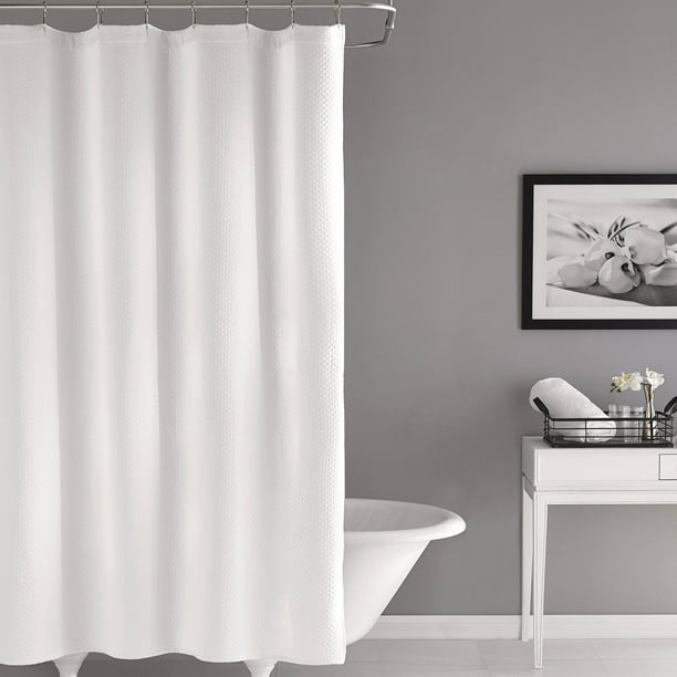 Hotel Style Matelasse Shower Curtain 1, Matelasse Shower Curtain White