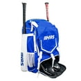 thumbnail image 1 of Hit Run Steal Bat Bag Backpack, Holds 4 Bats, Glove, and Helmet, Royal Blue, 1 of 6
