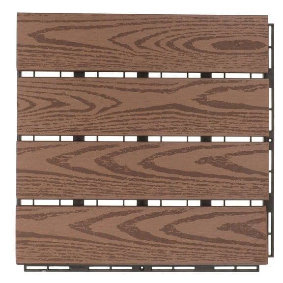 PBPBOX Interlocking Floor Tile Interlocking Decking Tile Coffee Plastic 1 Set