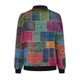thumbnail image 5 of JURANMO Deals Prime Women's Bomber Jacket Casual Coat Fall Winter Zip Up Outerwear Vintage Ethnic PrintLong Sleeve Windbreaker with Pockets Multicolor M, 5 of 6