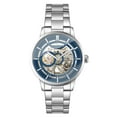 thumbnail image 1 of ALFRED SUNG Automatic III Skeleton Dial Men's Watch (Silver/Blue), 1 of 3