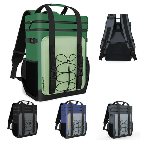 HOMEYA Cooler Backpack,40 Cans Backpack Cooler Insulated Leak Proof,Portable Multifunctional Double Deck Camping Coolers Bag for Picnic Hiking Travel,Army Green