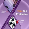 thumbnail image 3 of Dteck Magnetic for iPhone 16 Pro Max Case with Screen Protector Camera Lens Cover, Compatible with MagSafe, Military Grade Drop Ring Holder Translucent Slim Hard Back Soft Edge,Purple, 3 of 8