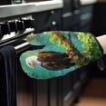 thumbnail image 4 of Happy Bald Eagle Welcome St Patrick's Day Lucky Shamrocks Clover Oven Mitts and Pot Holder American Eagle Lover Heat Resistant Cooking Gloves - 22001, 4 of 5