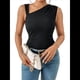 thumbnail image 1 of Blusa Asimétrica de Punto Fruncido para Mujer, Estilo Y2K, Sin Mangas, de un Solo Hombro, Ajustada, de Verano 2025 Negro S, 1 of 9