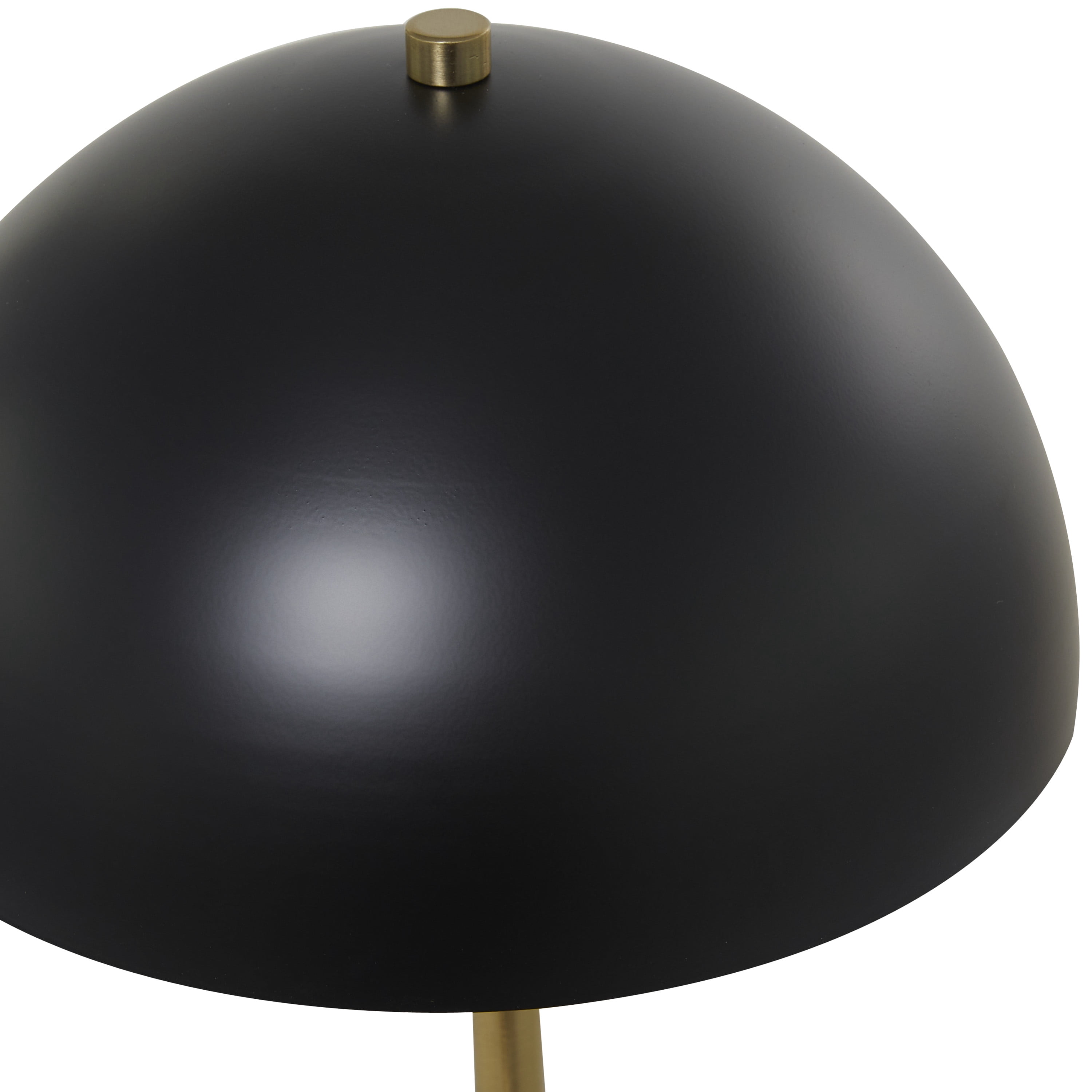 DecMode Contemporary Metal Dome Shaped Table Lamp, 10"W x 28"H with Black/Gold Metallic Finish