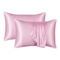 thumbnail image 2 of 2 Pcs Emulation Silk Satin Pillowcase Comfortable Pillow Cover Pillowcase For Bed Throw Hair Beauty Pillow Covers, 2 of 8