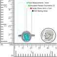 thumbnail image 4 of Halo Oval Art Deco Ring Black Tone Paraiba Tourmaline CZ 925 Sterling Silver Size 6, 4 of 6
