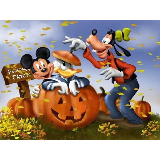 Disney-dibujo de diamante de dibujos animados, bordado de Mickey, punto de cruz, mosaico hecho a mano, decoración del hogar, regalo de Halloween, 5 d