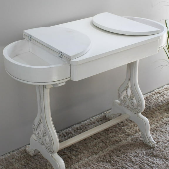 International Caravan Windsor Carved Writing Desk in Antique White