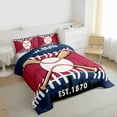 thumbnail image 4 of Homewish Boys Baseball Game Full Size Comforter Sets,Chicago Silhouette Bedding Comforter Set,Sport Theme Bedding Sets For Boys Kids,Ultra Soft Home Decor Reversible,3 Pieces, 4 of 9