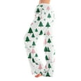 thumbnail image 2 of WTOBBY Women's Holiday-Themed Anime Pajama Pants, Sleepwear with Elastic Waist for Casual Wear, Straight Leg Trousers for Yoga and Christmas Print Design for Cozy Home Use,White L, 2 of 7