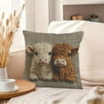thumbnail image 4 of Highland Cow Pattern Pillow Cover, Imitation Embroidery Sofa Cushion, Linen Feel Cushion Cover 17.71x17.71 Inch, Rustic Home Decor for Living Room Bed Chair, 4 of 6