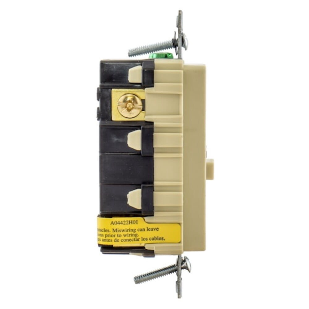 Hubbell Autoguard Commercial Standard Gfci Receptacle, Ivory, Nema 5-15R, 125 Volts, 15 Amps