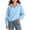Sky Blue, variant on CYRBOKO Girls Pullover Sweatshirt Size 10-12, Casual Soft Drop Shoulder Collared Quarter Zip Long Sleeve Top Sky Blue