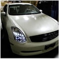 thumbnail image 2 of Dual LED Halo Projector Headlight In Chrome Housing Clear Lens Made For And Compatible With 2003 - 2007 Infiniti G35 2Dr Coupe 03 04 05 06 07, 2 of 2